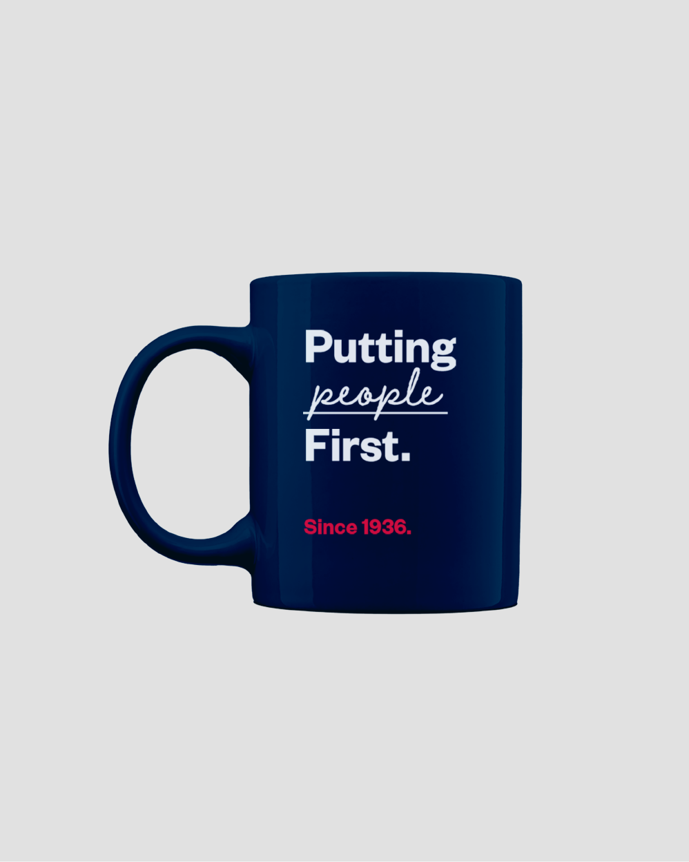 AmFirst Credit Union putting people first mug.