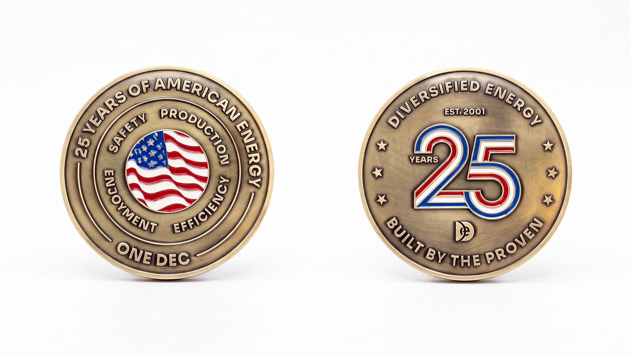Diversified Energy gold coins.