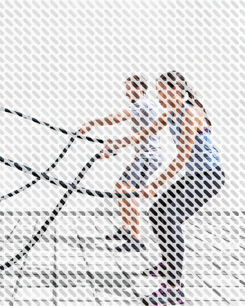 Iron Tribe texture over people working out.
